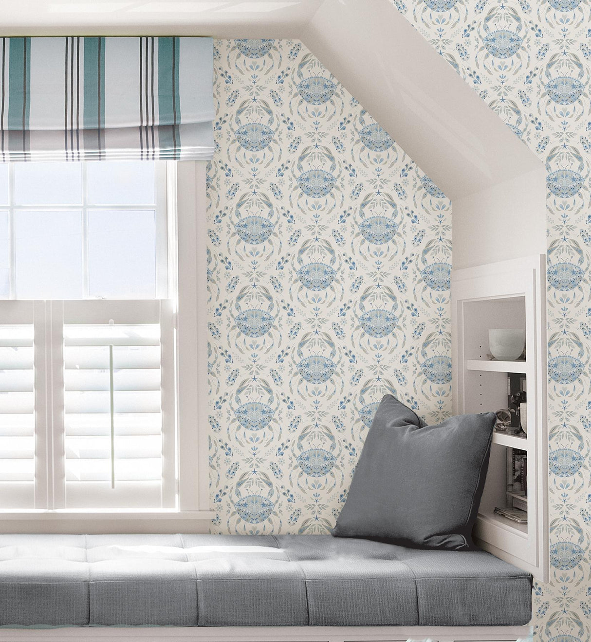 York Blue Shellby Peel & Stick Wallpaper