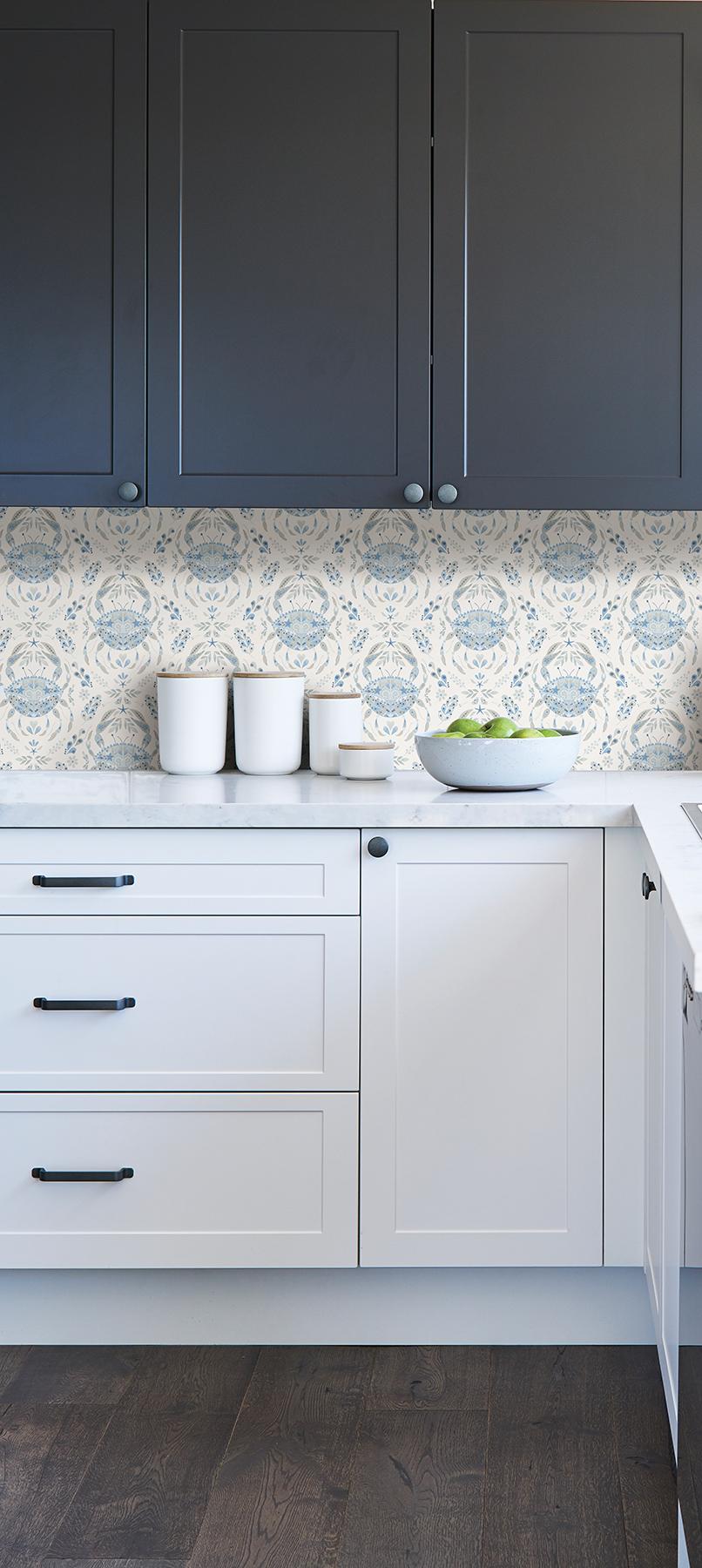 York Blue Shellby Peel & Stick Wallpaper