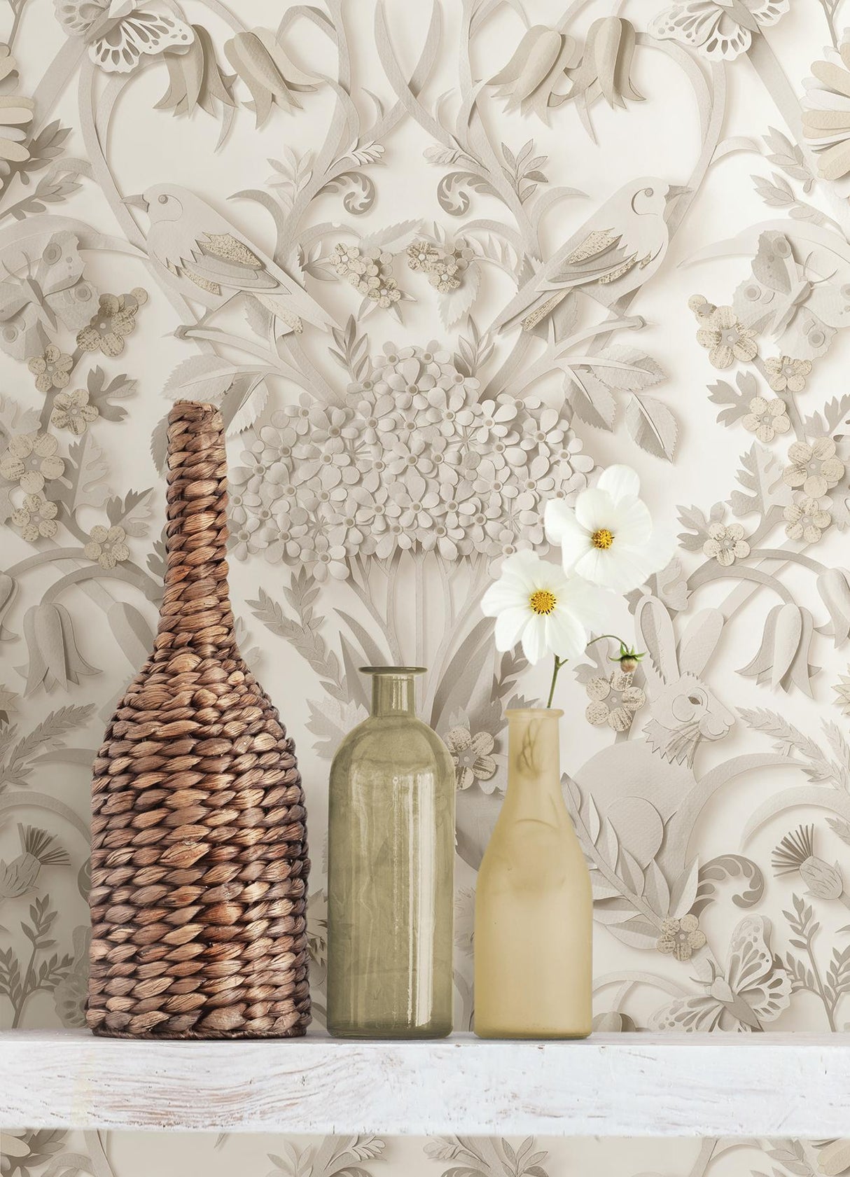 York Eloise Taupe Peel & Stick Wallpaper
