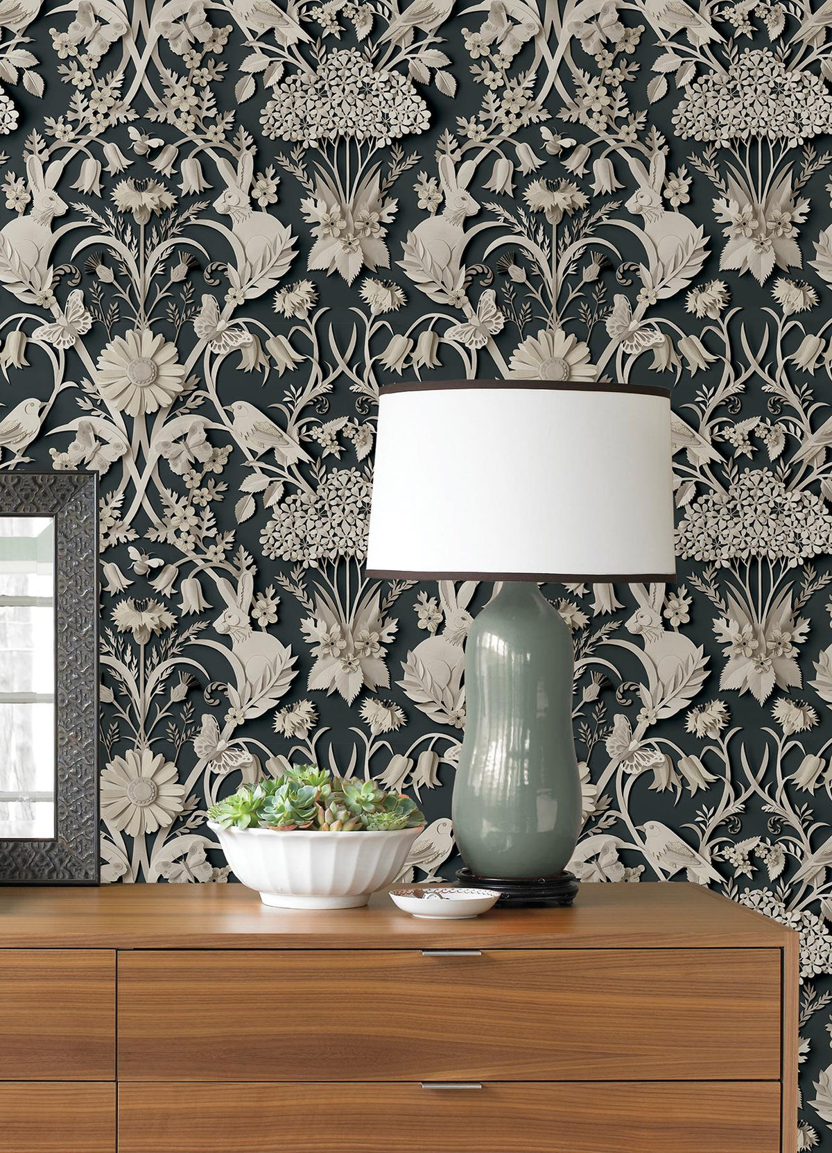 York Eloise Charcoal Peel & Stick Wallpaper