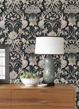 York Eloise Charcoal Peel & Stick Wallpaper