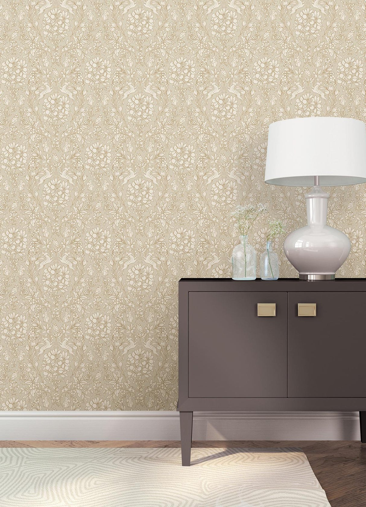 York Enchanted Taupe Peel & Stick Wallpaper