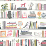 York Painterly Pink Shelf Stories Novelty Peel & Stick Wallpaper