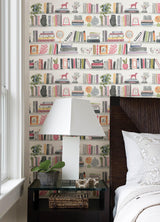 York Painterly Pink Shelf Stories Novelty Peel & Stick Wallpaper