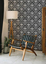 York Skulls Black Fieri Novelty Peel & Stick Wallpaper