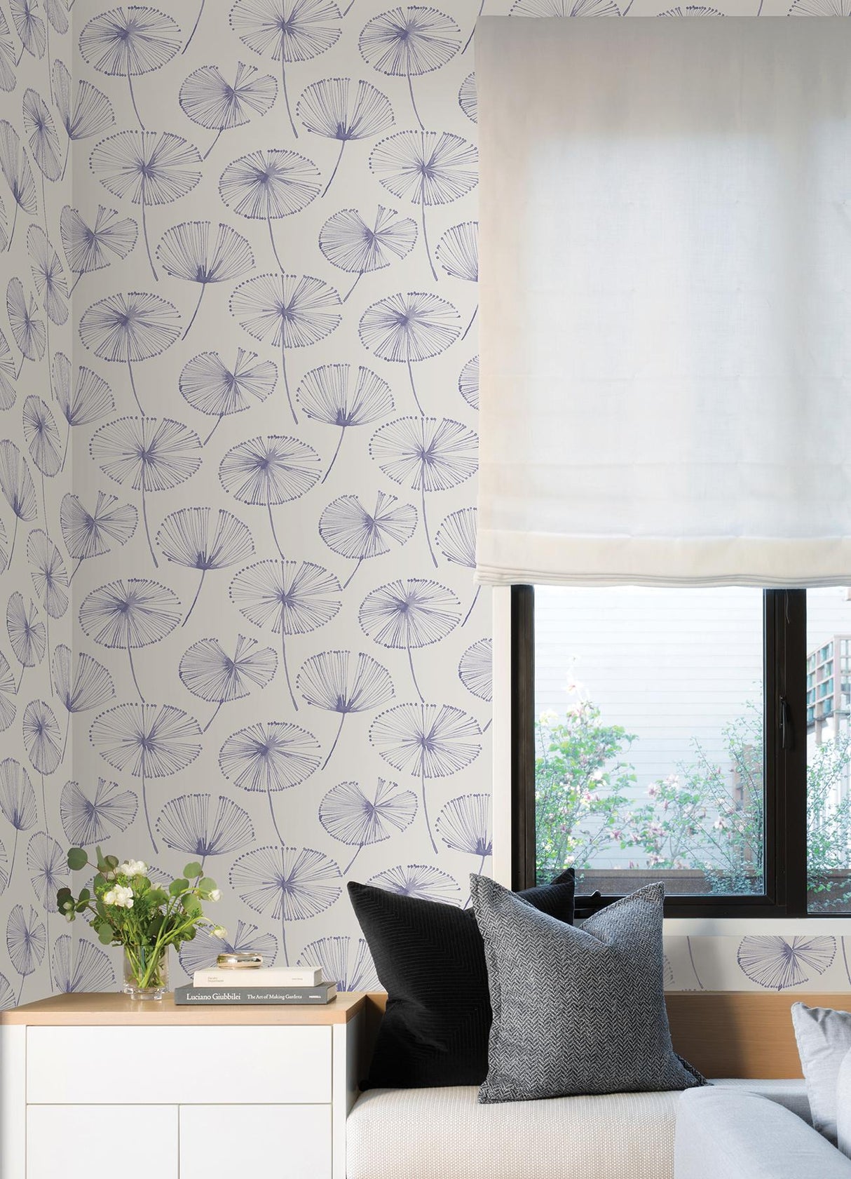 York Periwinkle Aya Flower Peel & Stick Wallpaper