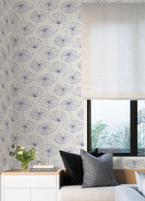 York Periwinkle Aya Flower Peel & Stick Wallpaper