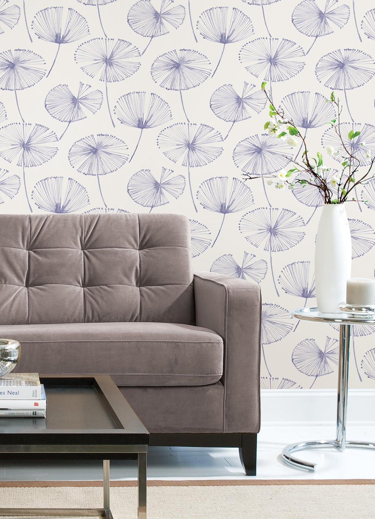 York Periwinkle Aya Flower Peel & Stick Wallpaper