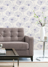 York Periwinkle Aya Flower Peel & Stick Wallpaper