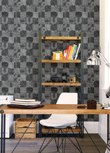 York Black Vaughn Geometric Peel & Stick Wallpaper