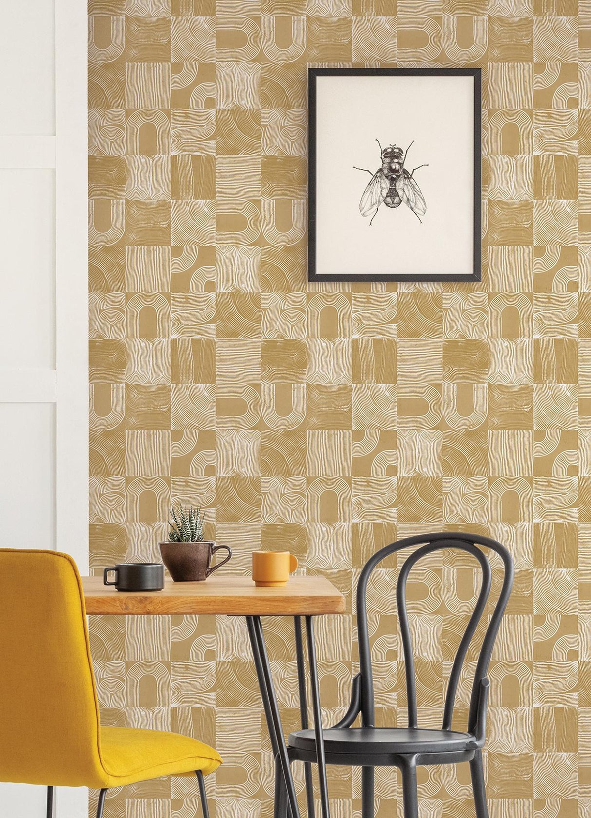 York Yellow Vaughn Geometric Peel & Stick Wallpaper