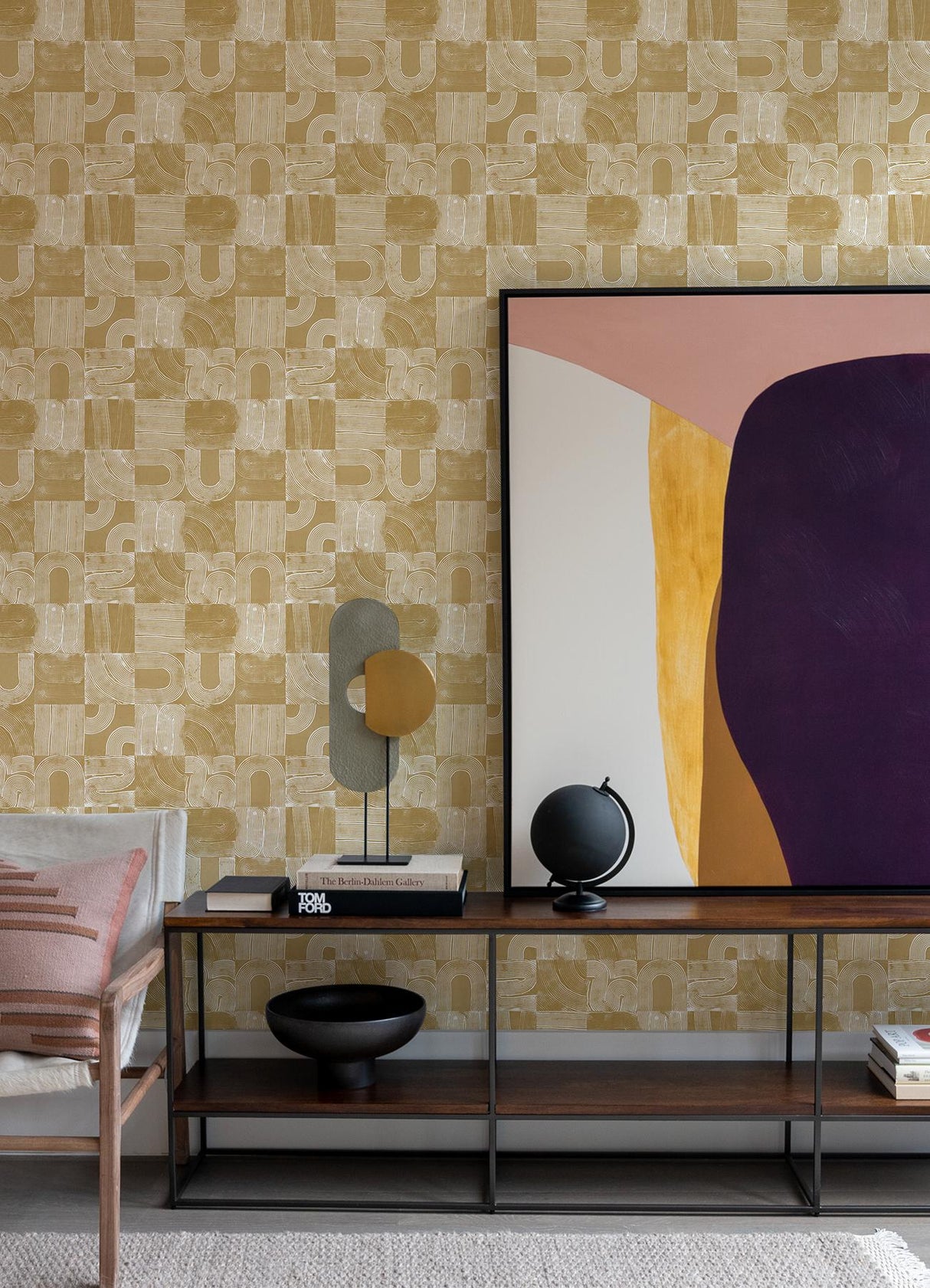 York Yellow Vaughn Geometric Peel & Stick Wallpaper