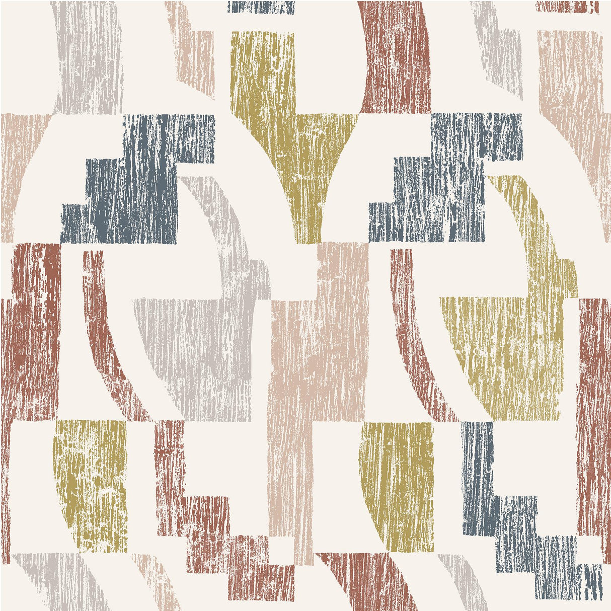 York Warm Multi Lenny Geometric Peel & Stick Wallpaper