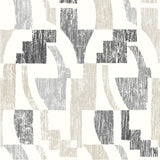 York Taupe Multi Lenny Geometric Peel & Stick Wallpaper