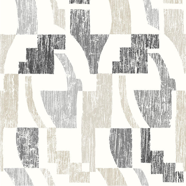 York Taupe Multi Lenny Geometric Peel & Stick Wallpaper