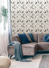York Taupe Multi Lenny Geometric Peel & Stick Wallpaper