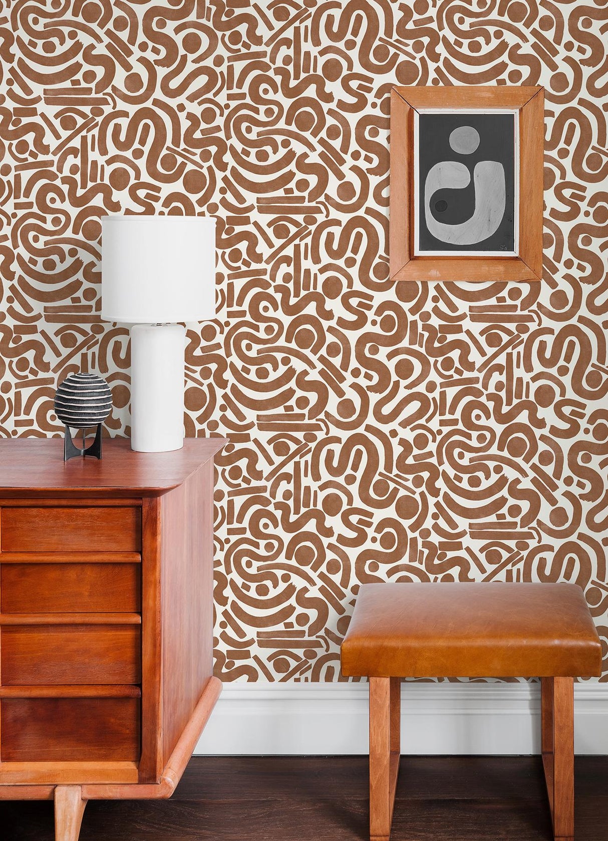 York Terracotta Edie Geometric Peel & Stick Wallpaper