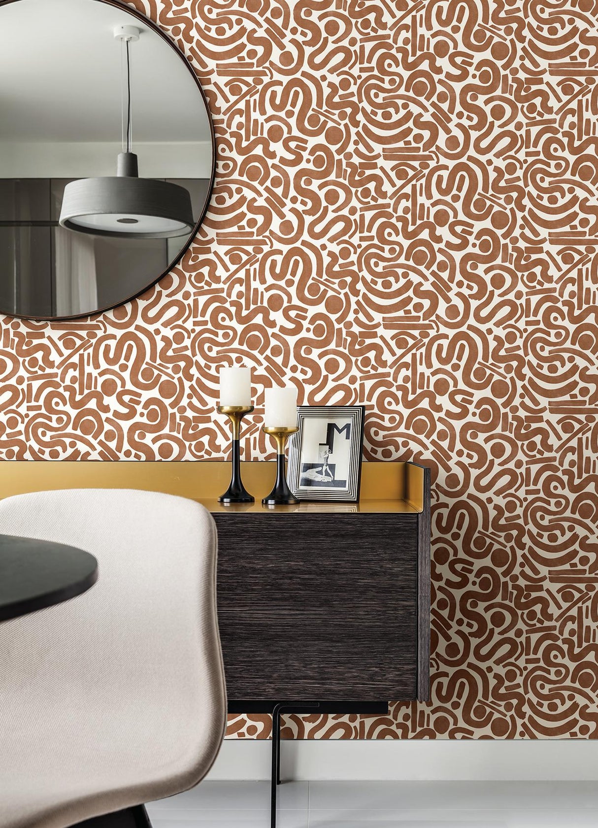 York Terracotta Edie Geometric Peel & Stick Wallpaper
