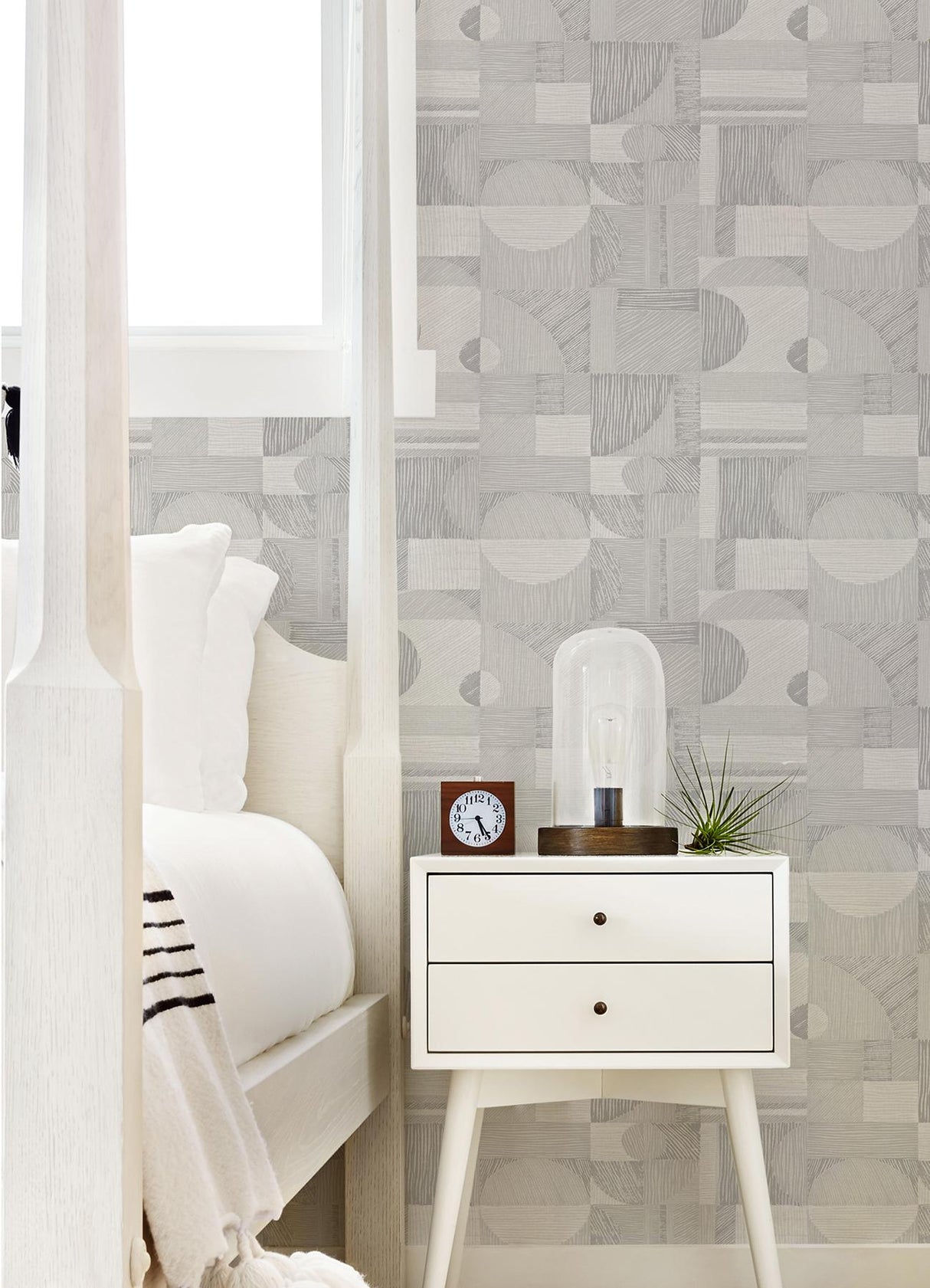 York Silver Margo Geometric Peel & Stick Wallpaper