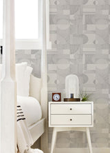 York Silver Margo Geometric Peel & Stick Wallpaper