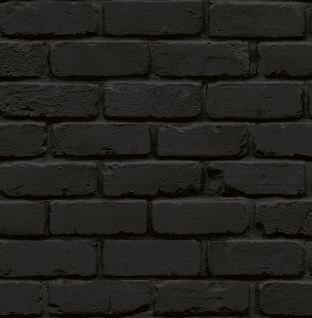 York Amsterdam Black Brick Peel & Stick Wallpaper