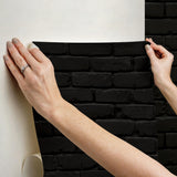 York Amsterdam Black Brick Peel & Stick Wallpaper