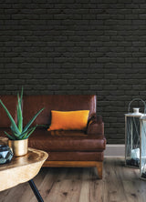 York Amsterdam Black Brick Peel & Stick Wallpaper