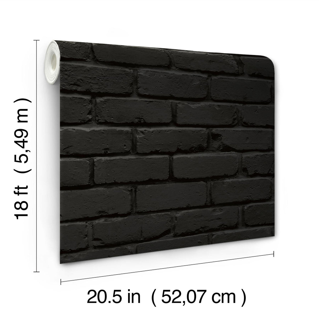 York Amsterdam Black Brick Peel & Stick Wallpaper