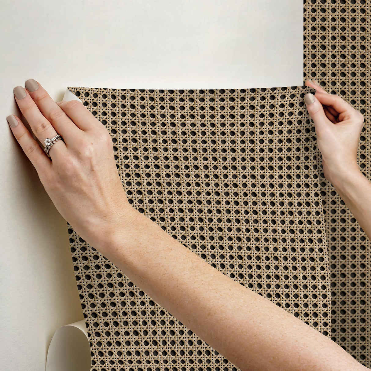 York Rattan Caning Honey Peel & Stick Wallpaper