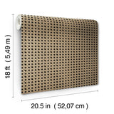 York Rattan Caning Honey Peel & Stick Wallpaper