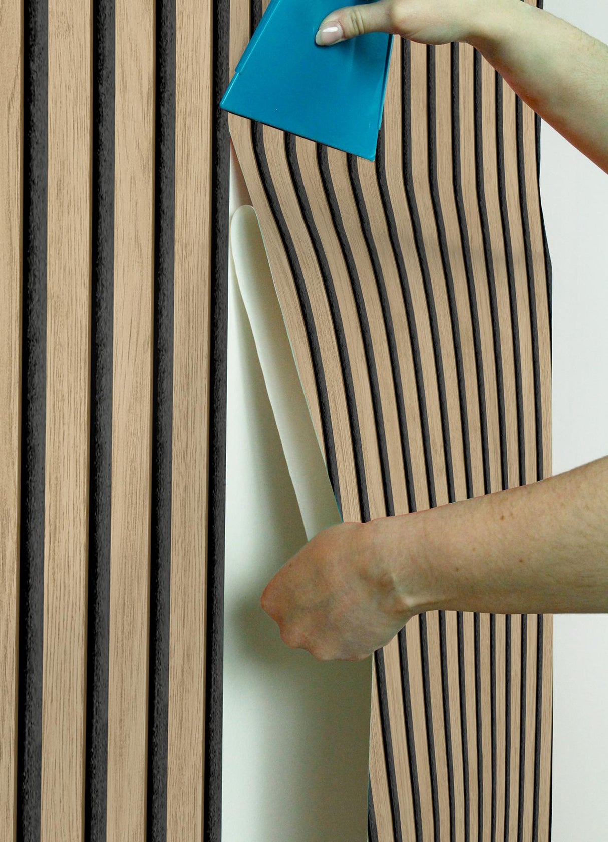 York Slat Wood Oak Peel & Stick Wallpaper