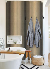 York Slat Wood Oak Peel & Stick Wallpaper