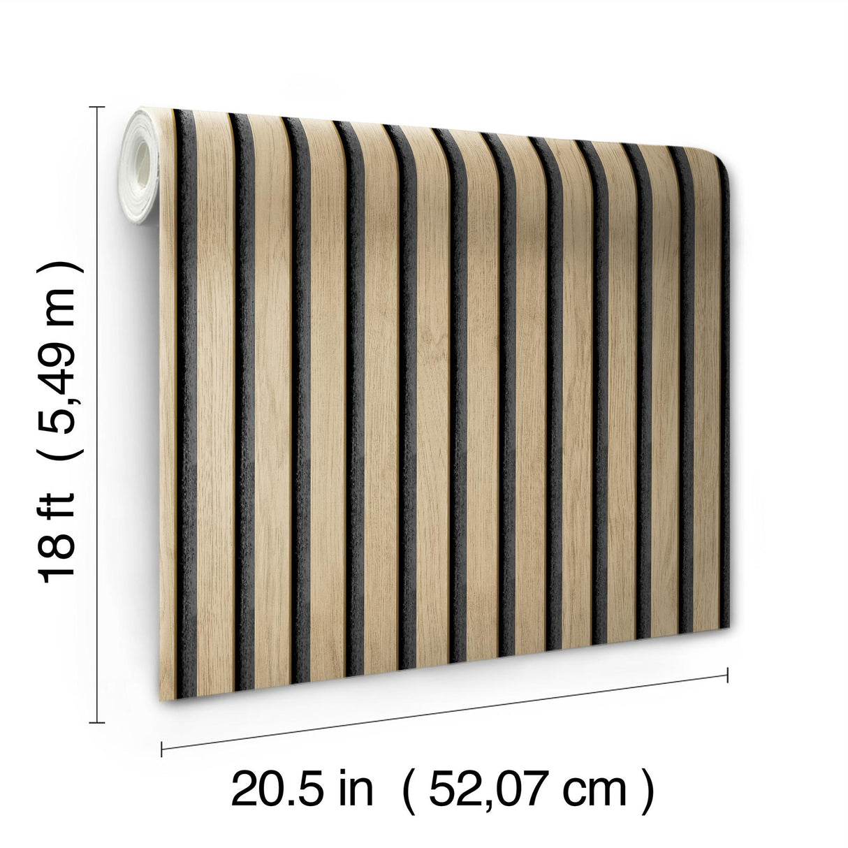 York Slat Wood Oak Peel & Stick Wallpaper