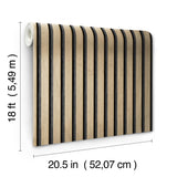 York Slat Wood Oak Peel & Stick Wallpaper
