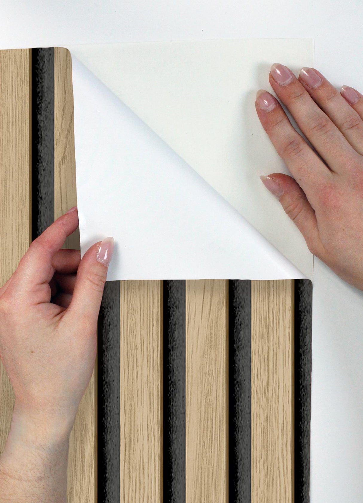 York Slat Wood Oak Peel & Stick Wallpaper
