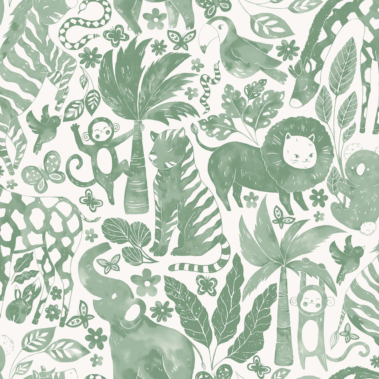 York Sweet Safari Green Peel & Stick Wallpaper