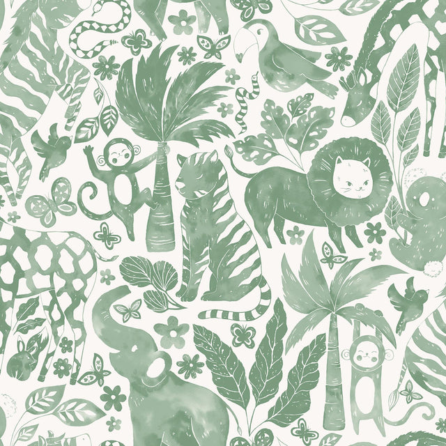York Sweet Safari Green Peel & Stick Wallpaper