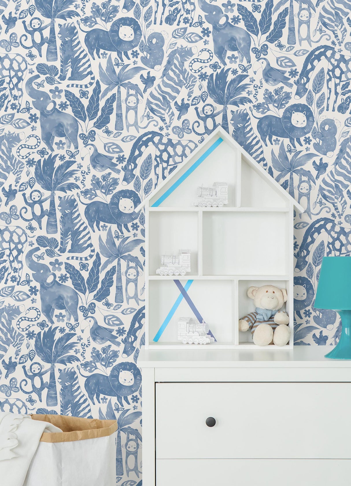 York Sweet Safari Blue Peel & Stick Wallpaper