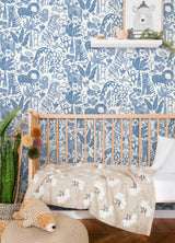 York Sweet Safari Blue Peel & Stick Wallpaper