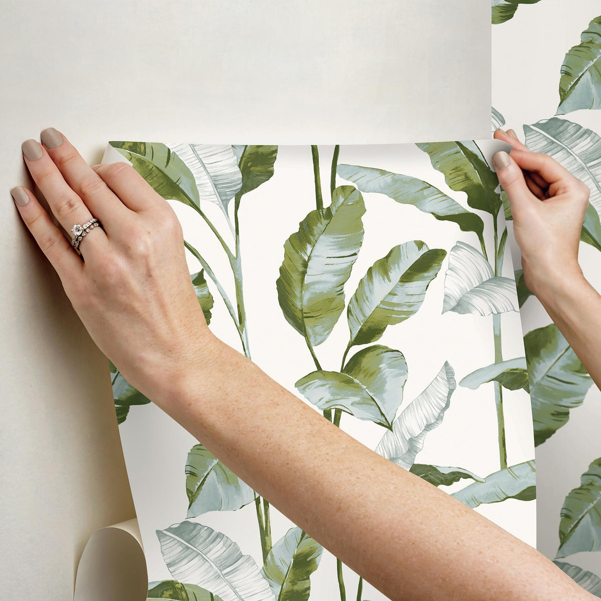 York Banana Leaf Green Peel & Stick Wallpaper