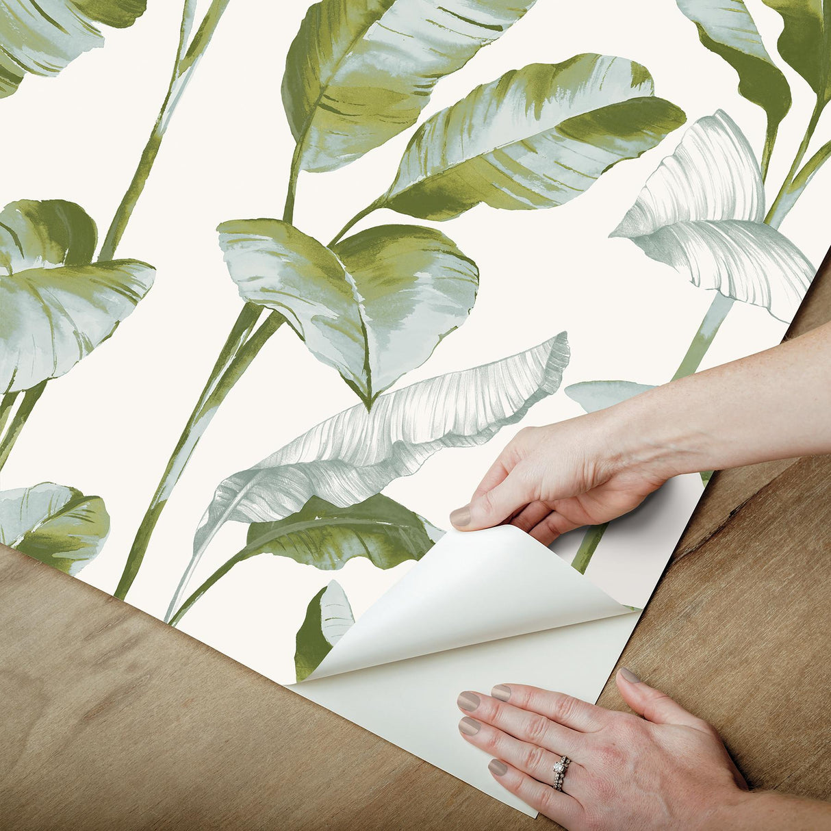 York Banana Leaf Green Peel & Stick Wallpaper