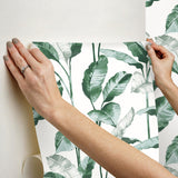 York Banana Leaf Teal Peel & Stick Wallpaper