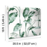 York Banana Leaf Teal Peel & Stick Wallpaper