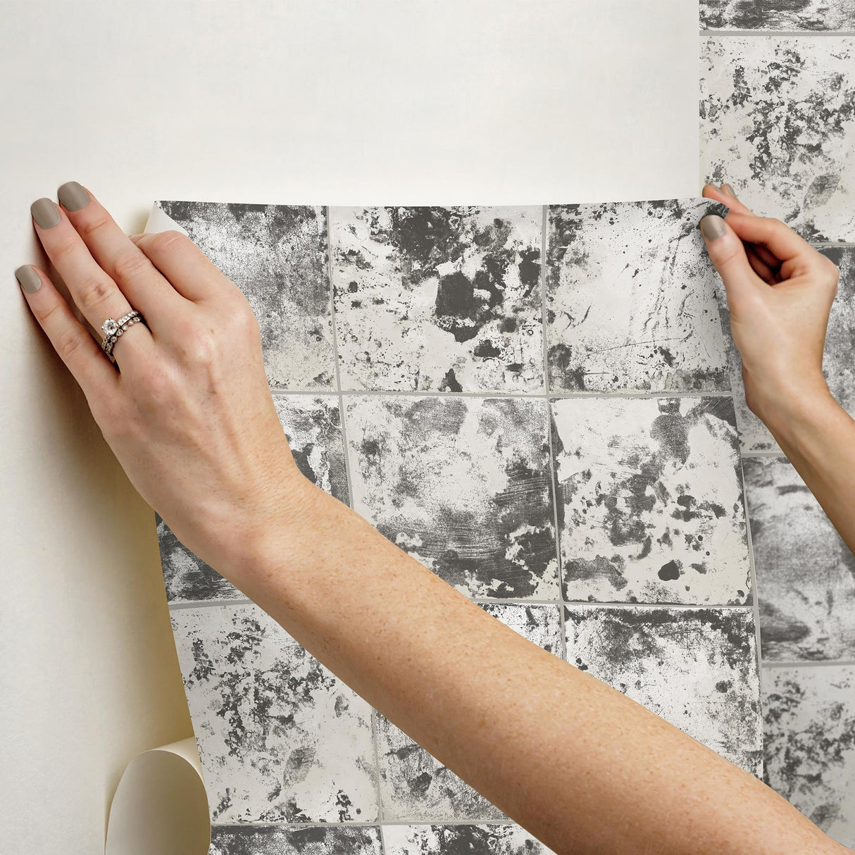 York Metal Sheet Charcoal Peel & Stick Wallpaper