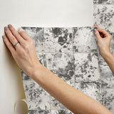 York Metal Sheet Charcoal Peel & Stick Wallpaper
