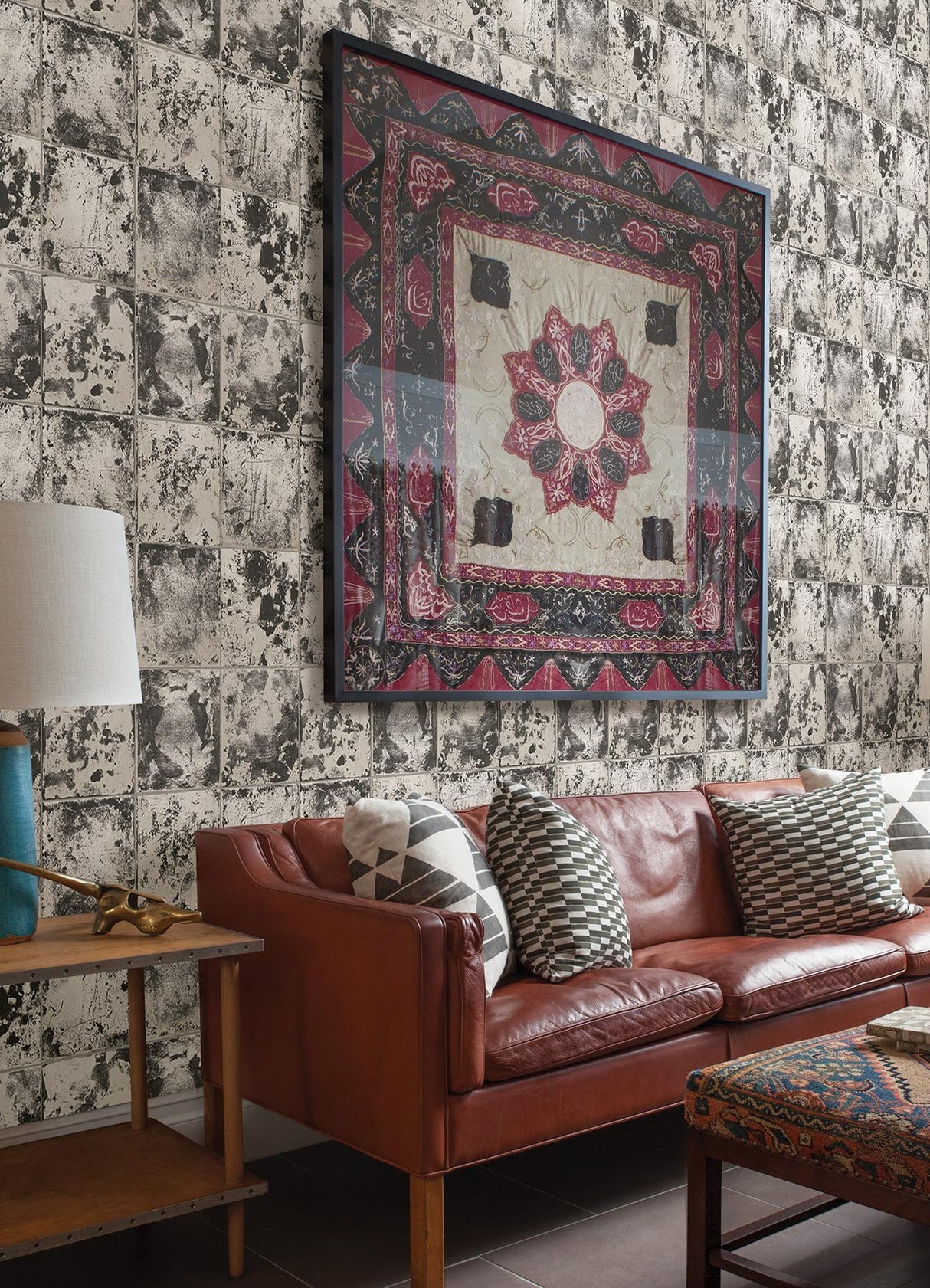 York Metal Sheet Charcoal Peel & Stick Wallpaper