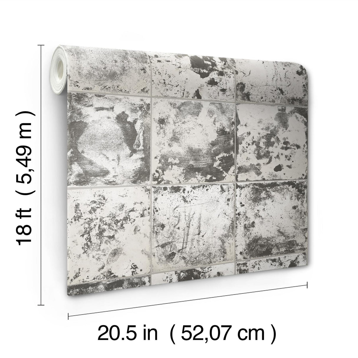 York Metal Sheet Charcoal Peel & Stick Wallpaper