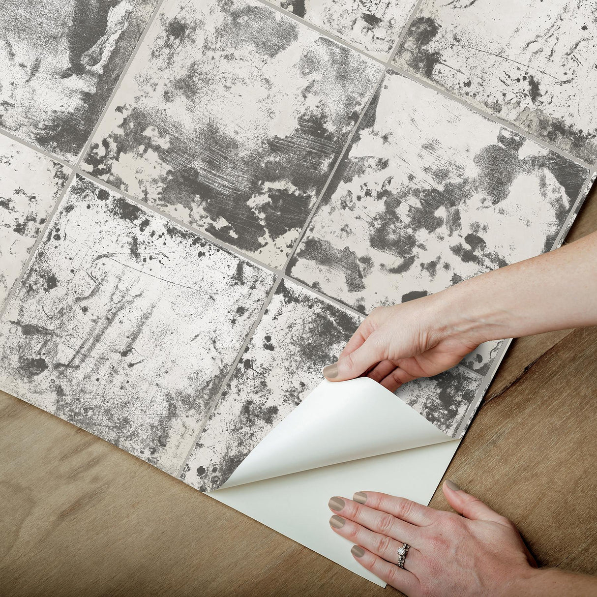 York Metal Sheet Charcoal Peel & Stick Wallpaper