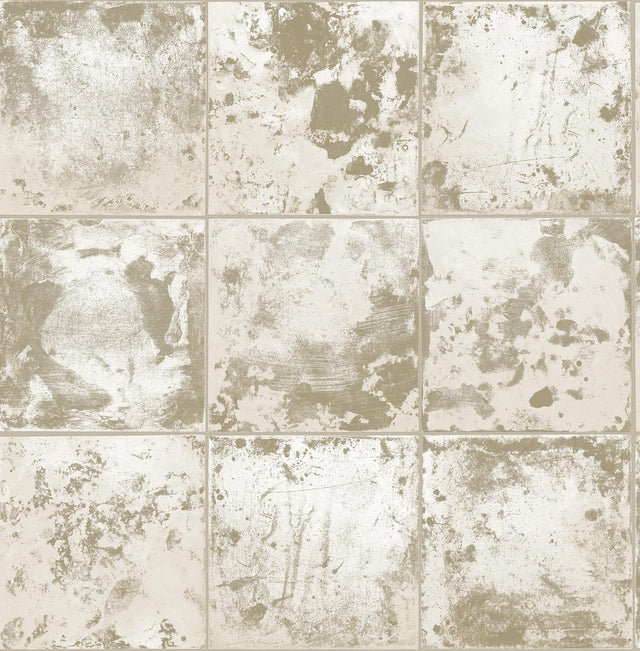 York Metal Sheet Silver Peel & Stick Wallpaper