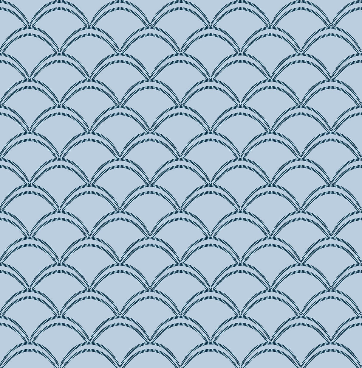 York Deco Wave Blue Peel & Stick Wallpaper